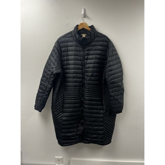 Duluth Trading Down Packable Long Puffer Coat Lightweight Nylon Jacket Black 3X - Picture 8 of 11